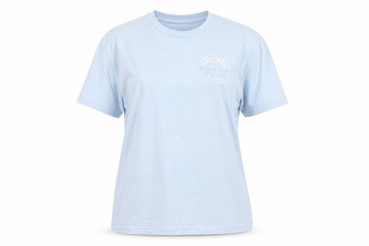 Front view of 35 Colour Staple unisex blue cotton t-shirt m