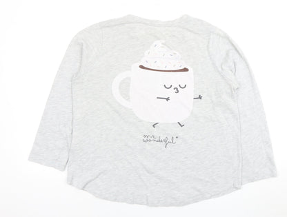 Oxyso Unisex Grey Cartoon T-Shirt - Medium, Casual
