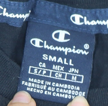 Mens UK Size S Champion Black  T-Shirt