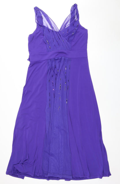 David Emanuel Women’s Purple A-Line Party Dress - Size 16