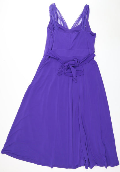 David Emanuel Women’s Purple A-Line Party Dress - Size 16