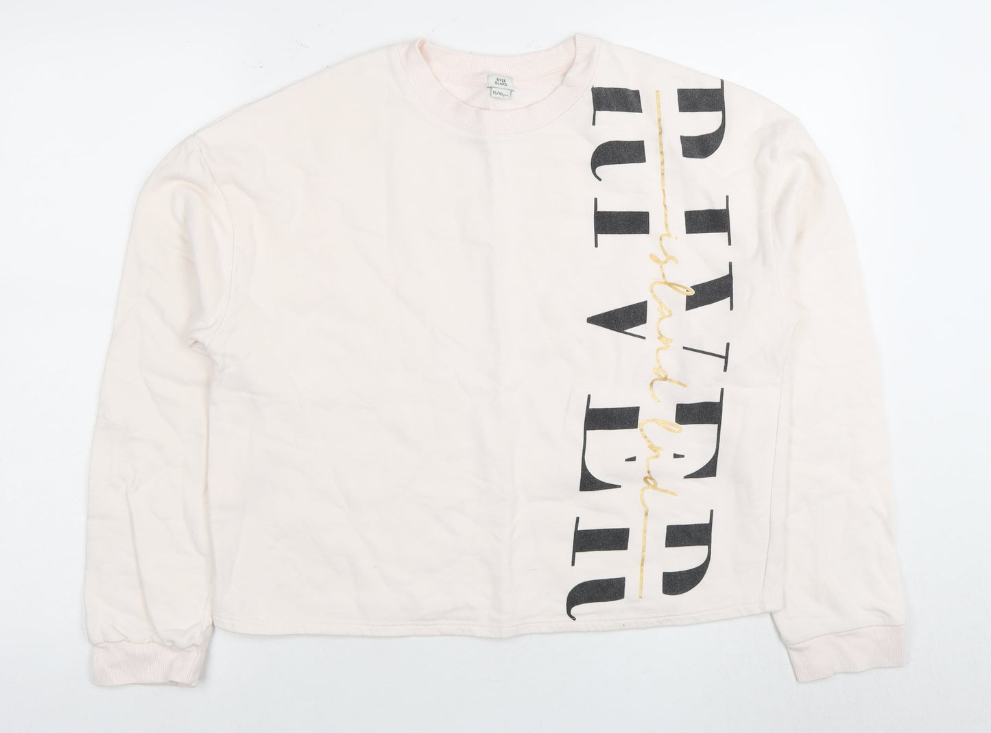 River Island Teen Girls' Pink Pullover Sweatshirt XS