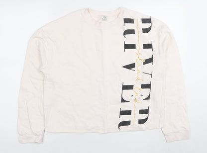 River Island Teen Girls' Pink Pullover Sweatshirt XS