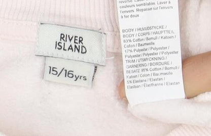 River Island Teen Girls' Pink Pullover Sweatshirt XS