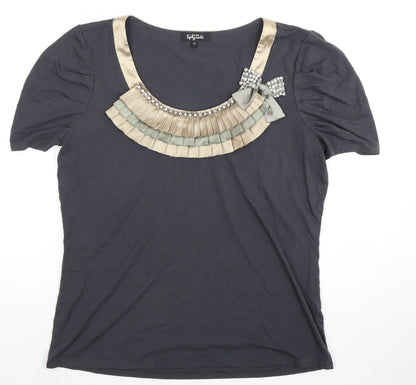 Womens UK Size 12 Per Una Black  T-Shirt