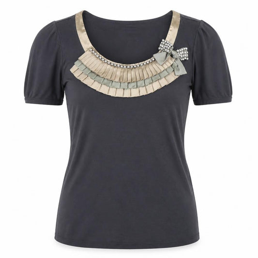 Womens UK Size 12 Per Una Black  T-Shirt