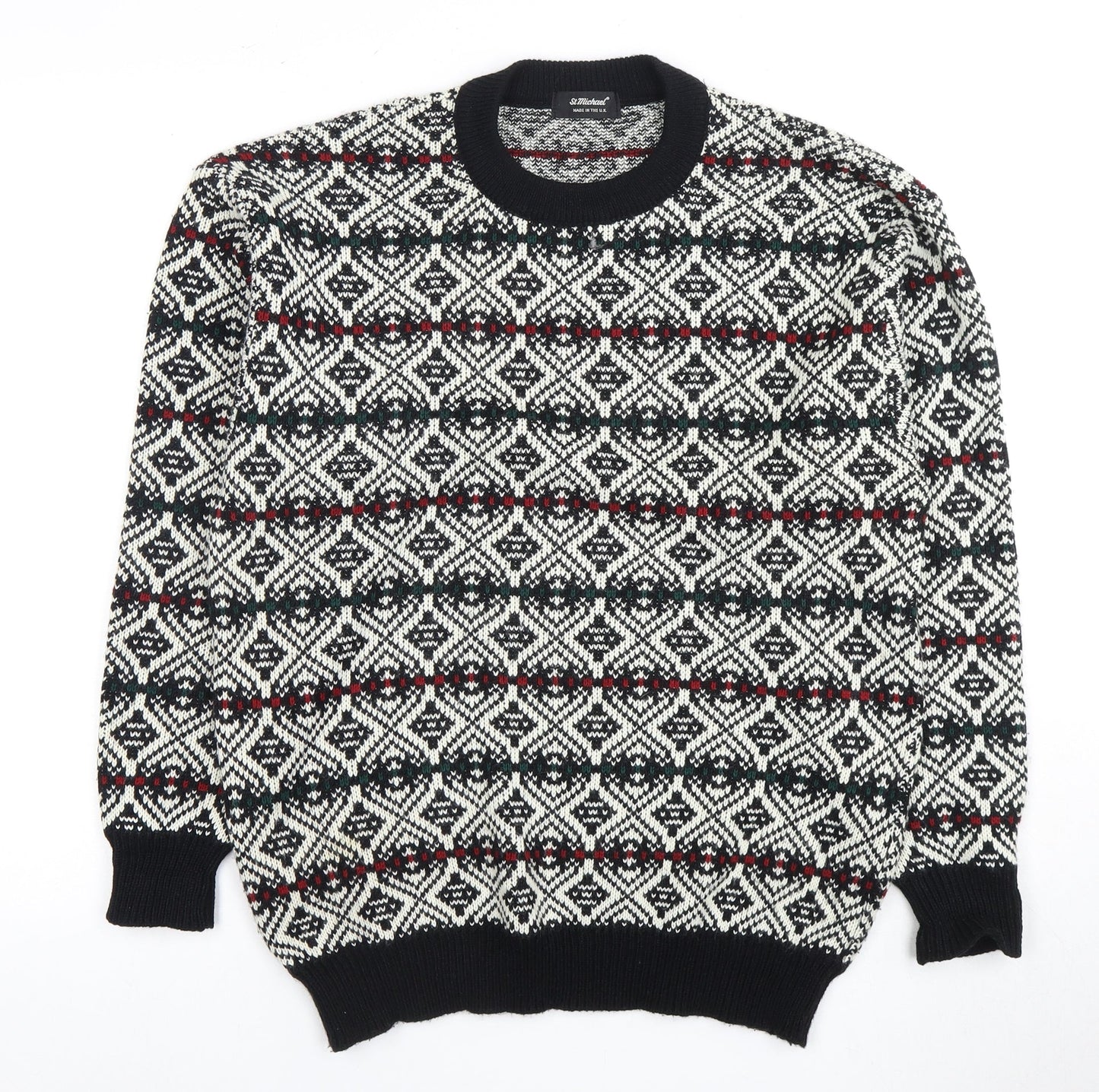 St Michael Men’s Black Medium Pullover Jumper