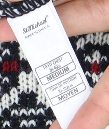 St Michael Men’s Black Medium Pullover Jumper