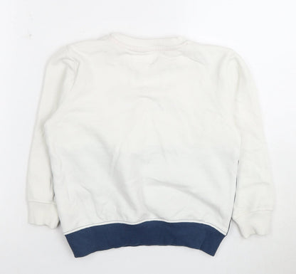 Next Boys Nautical Sweatshirt, White/Blue, 8-9 Years, Pullover