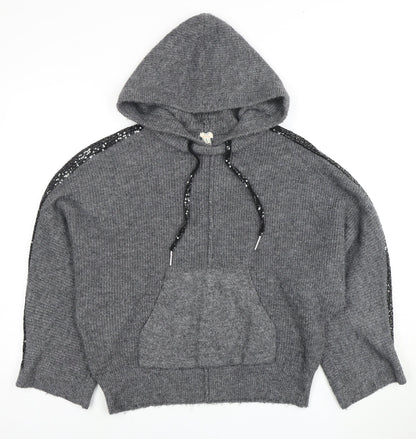 Womens UK Size S River Island Grey Full Zip Jumper