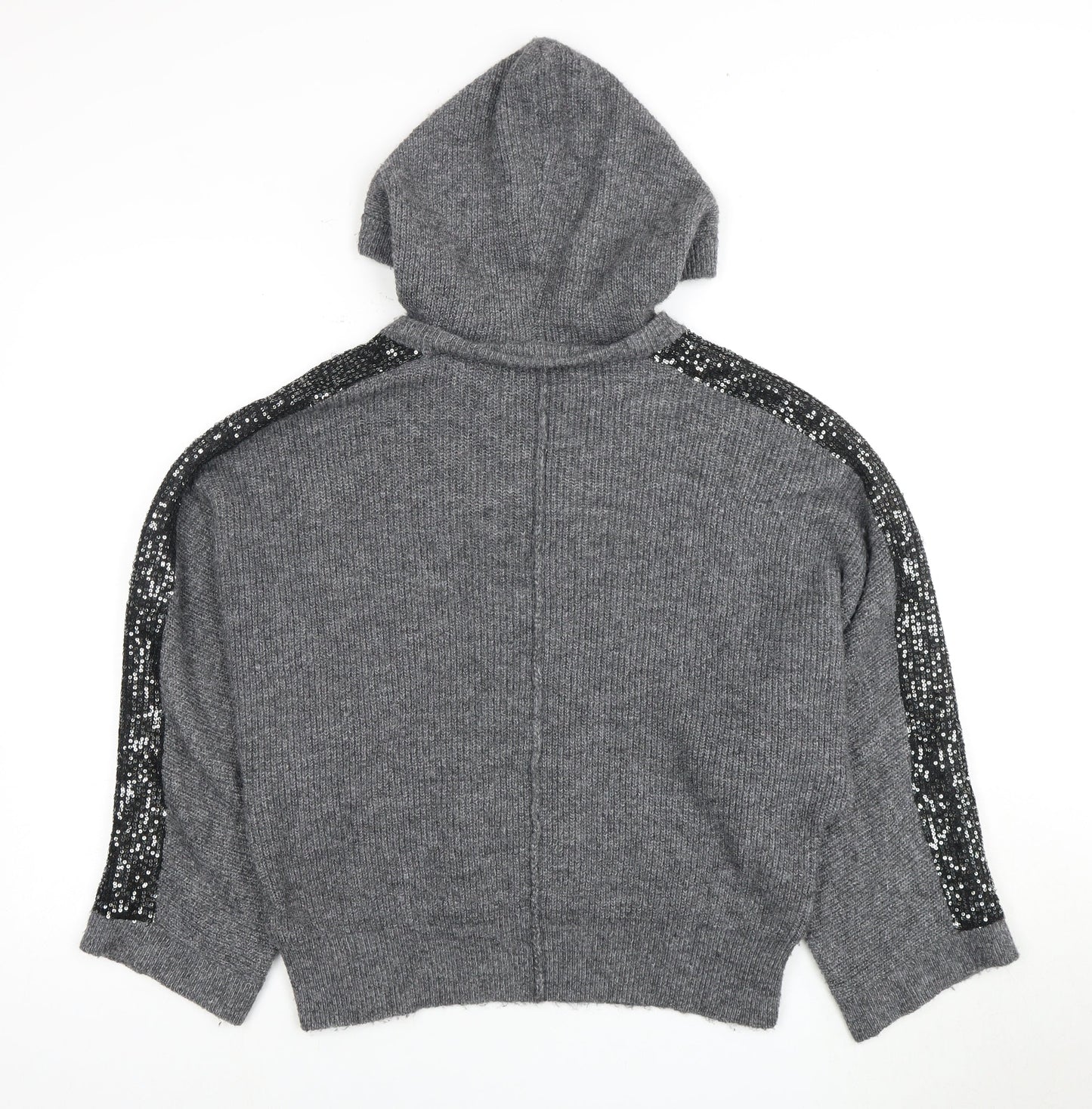 Womens UK Size S River Island Grey Full Zip Jumper