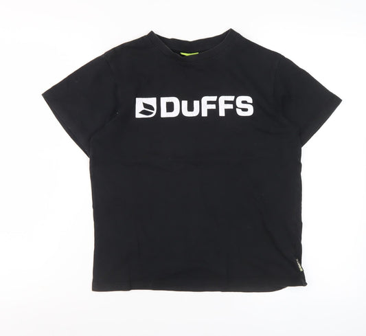Additional front view of Duffs Teen Black Basic T-Shirt, size 11-12, YRS