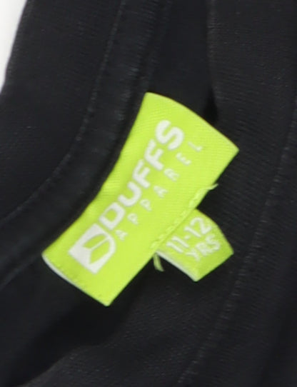 Duffs Teen Black Basic T-Shirt Size 11-12 YRS