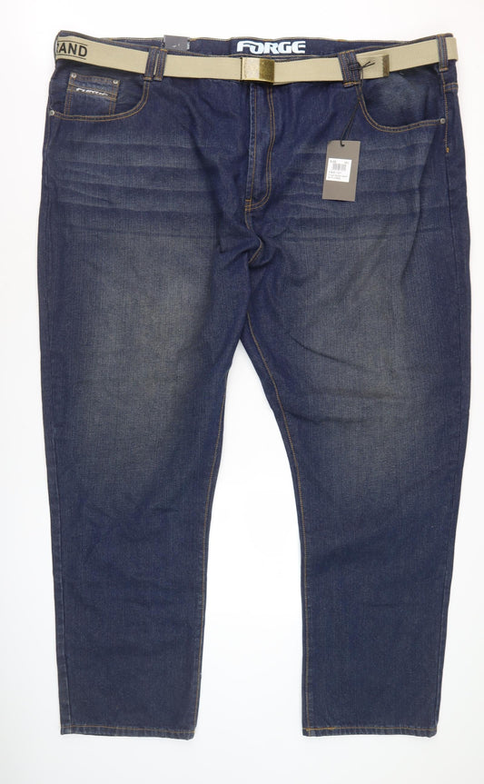 Forge Men's Blue Regular Fit Jeans, Size 58L