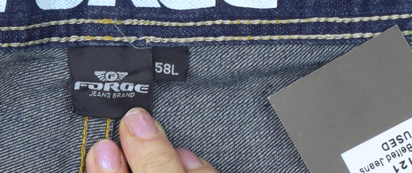 Forge Men's Blue Regular Fit Jeans, Size 58L