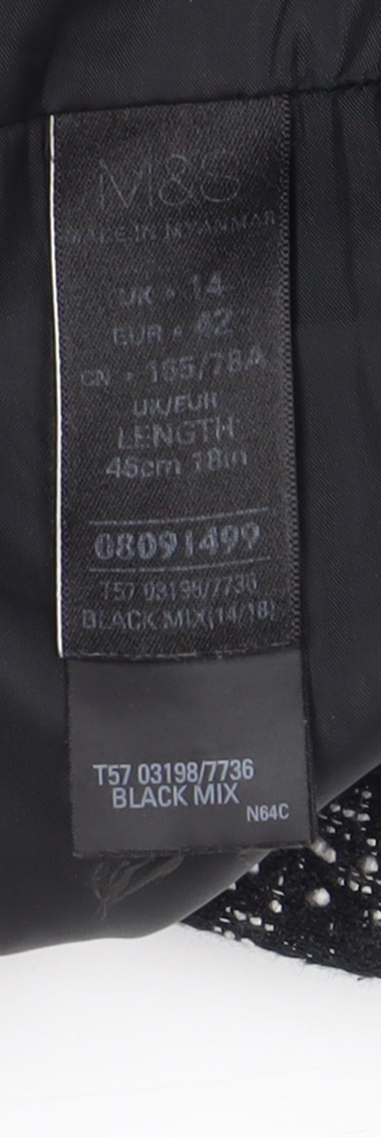 Marks & Spencer Women's Black Knee-Length Pencil Skirt