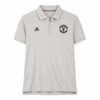 Front view of Adidas Men's Grey Polo Shirt M Regular Fit Football