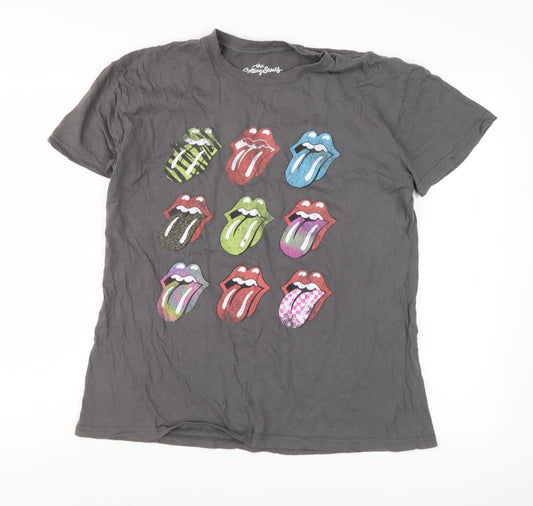 The Rolling Stones Men's Grey L Music Graphic T-Shirt