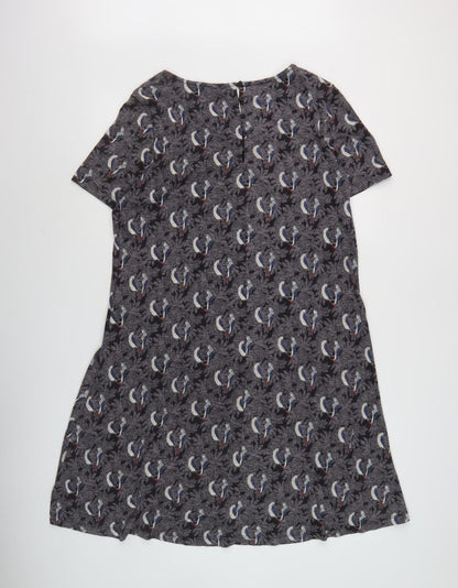 Fat Face Women's Grey Animal Print Shift Dress Size 12