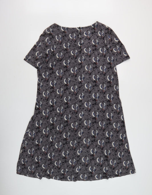 Fat Face Women's Grey Animal Print Shift Dress Size 12