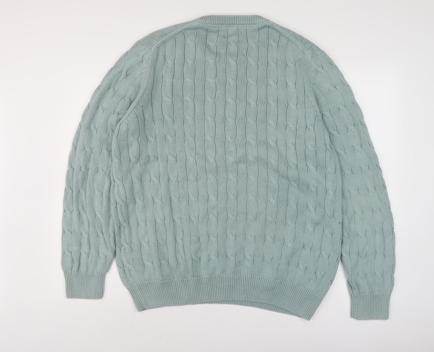 Howick Men's Blue XL Cable-Knit Pullover Jumper