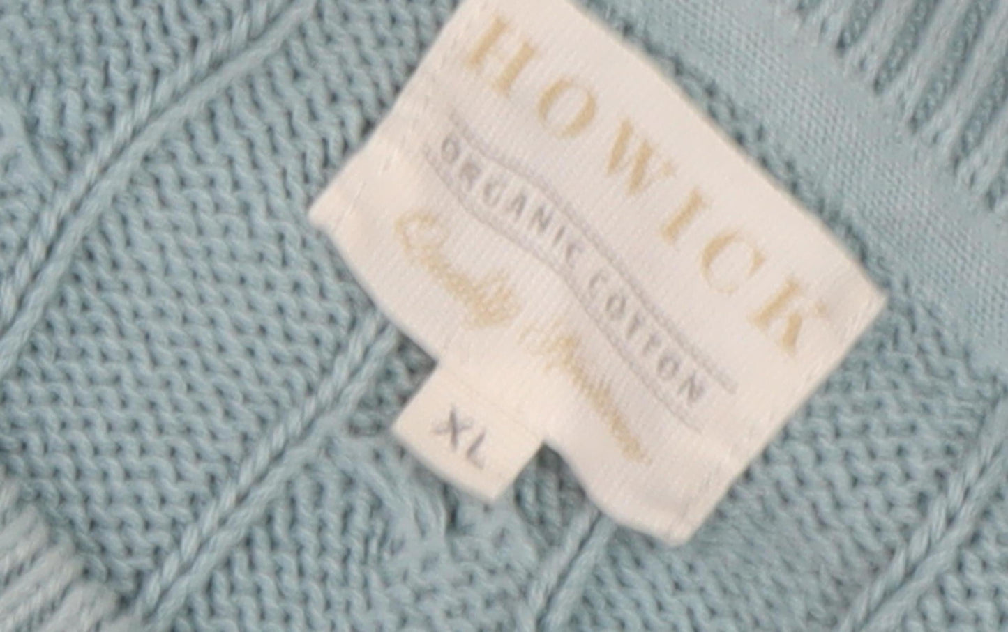 Howick Men's Blue XL Cable-Knit Pullover Jumper