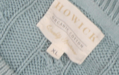 Howick Men's Blue XL Cable-Knit Pullover Jumper