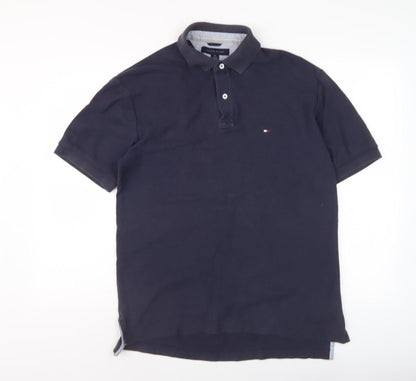 Tommy Hilfiger Men's Blue Polo Shirt, Size M, Casual Style