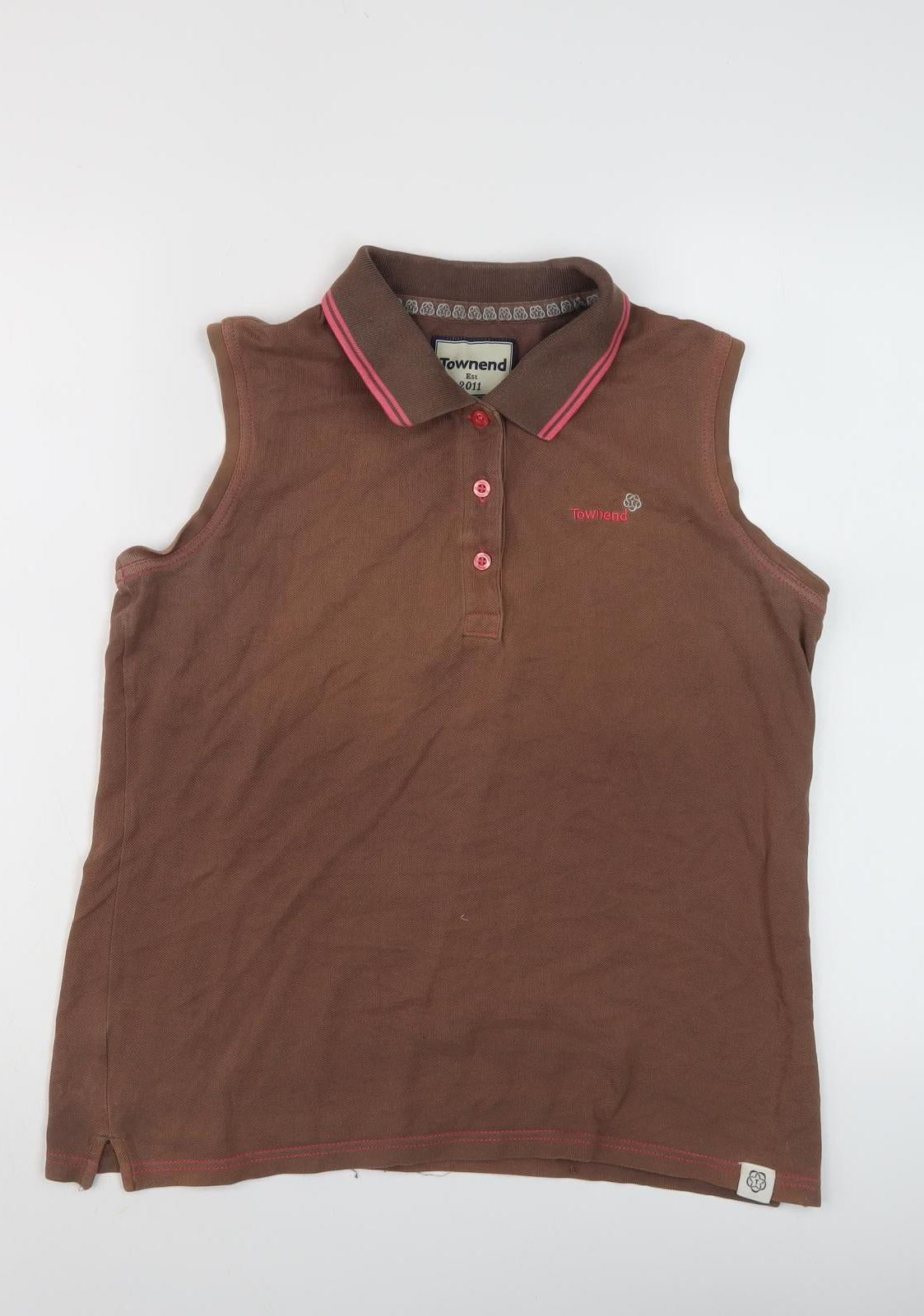 Townend Women's Brown Polo Sleeveless Top Size 16