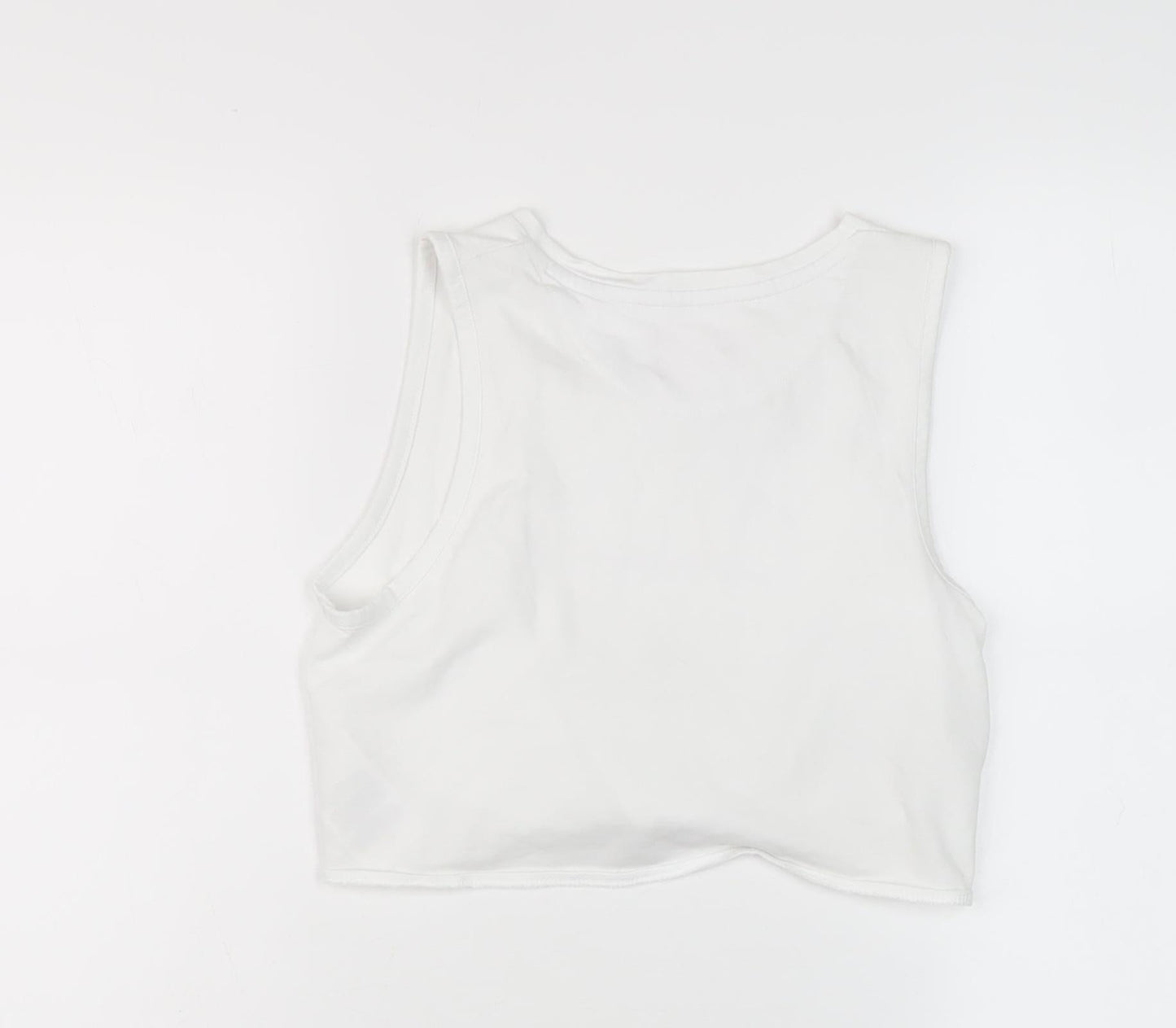 Sonneti Teens White Cropped Tank for Summer Casual Wear
