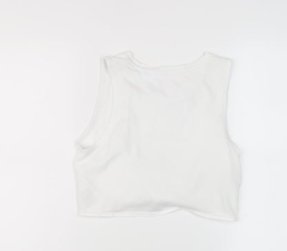 Sonneti Teens White Cropped Tank for Summer Casual Wear