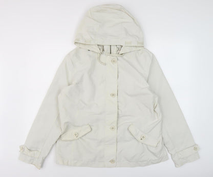 Womens UK Size M Lands' End Beige Rain Coat