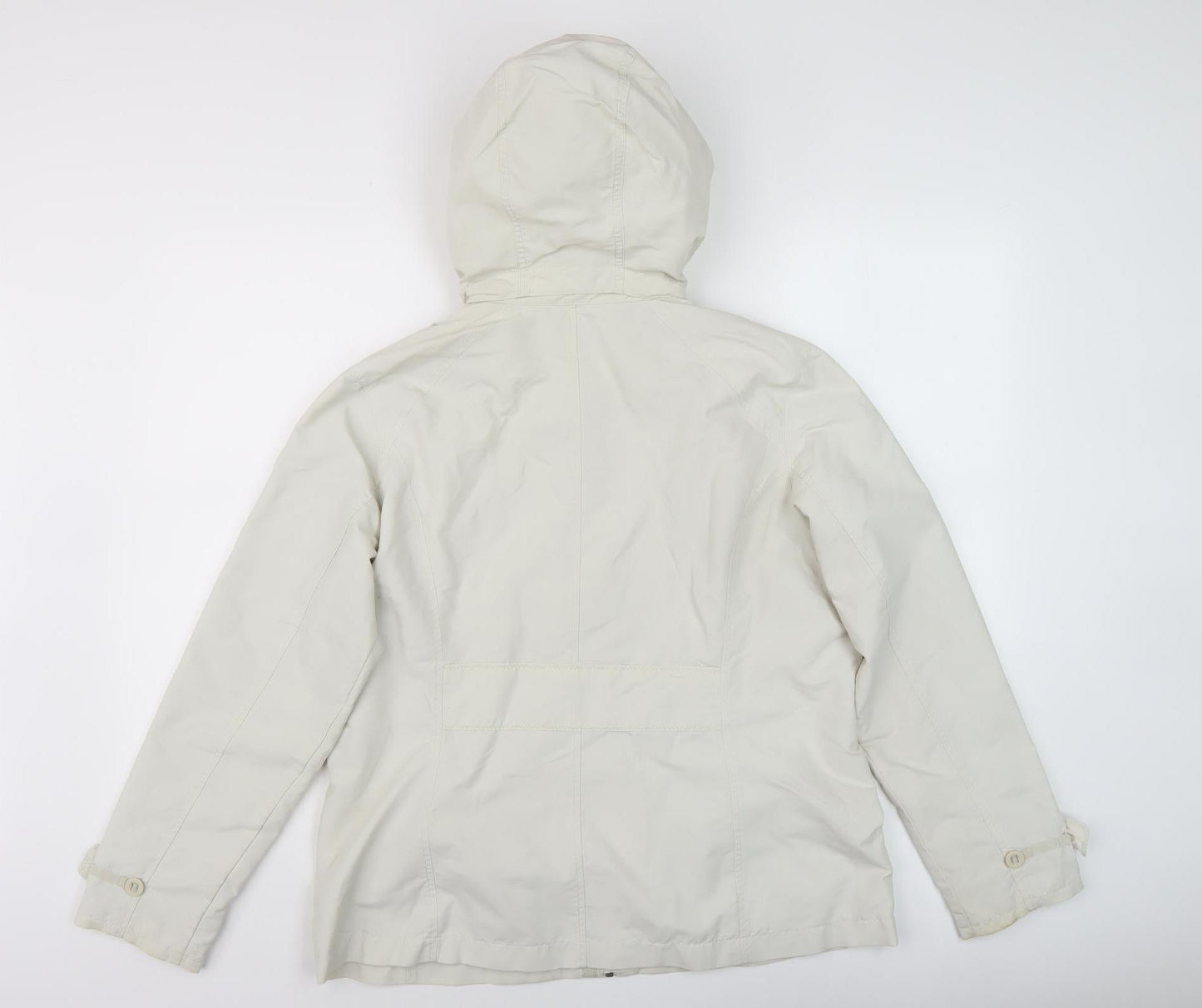 Womens UK Size M Lands' End Beige Rain Coat