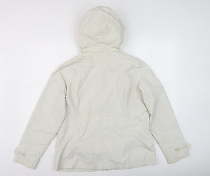 Womens UK Size M Lands' End Beige Rain Coat