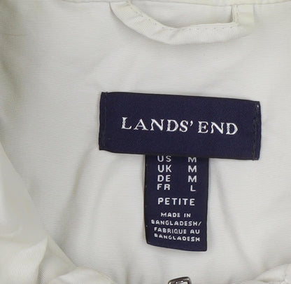 Womens UK Size M Lands' End Beige Rain Coat