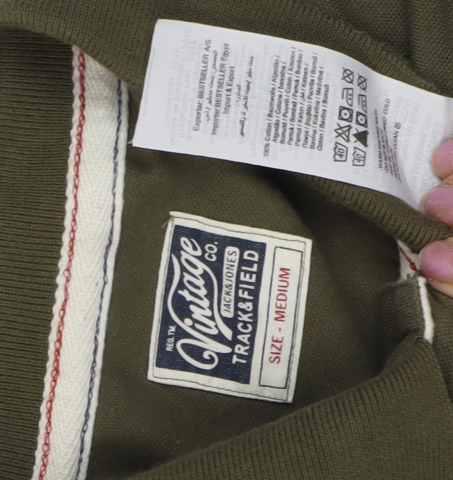 Jack & Jones Men's Green Vintage Graphic Polo - Medium