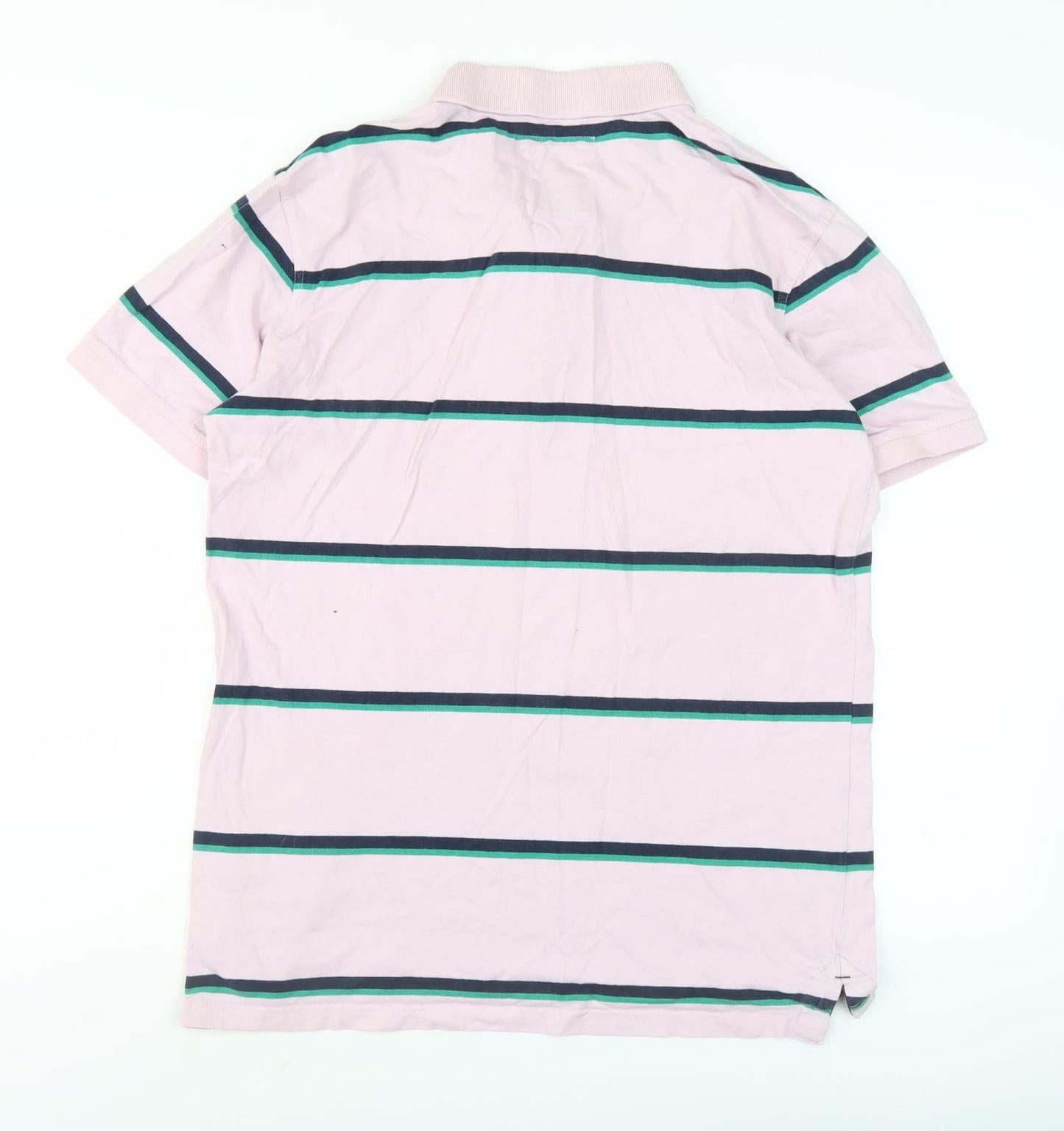 Crew Clothing Co. Men's Pink Striped Polo Shirt M