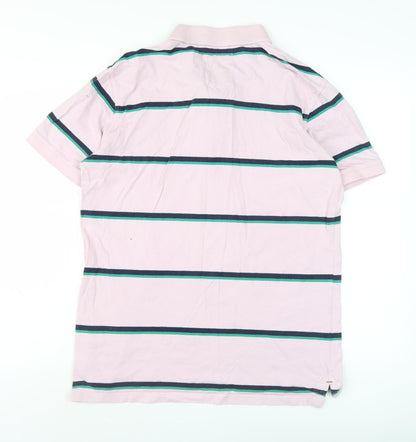 Crew Clothing Co. Men's Pink Striped Polo Shirt M