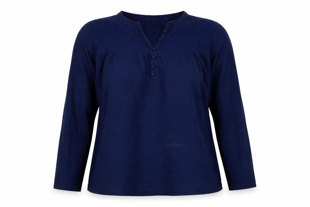 Womens UK Size L Isle Blue Basic Blouse
