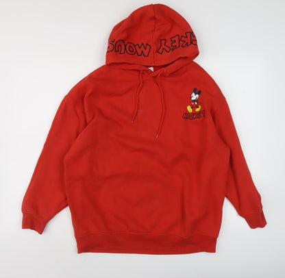 Front view of Disney unisex red mickey mouse xs pullover hoodie