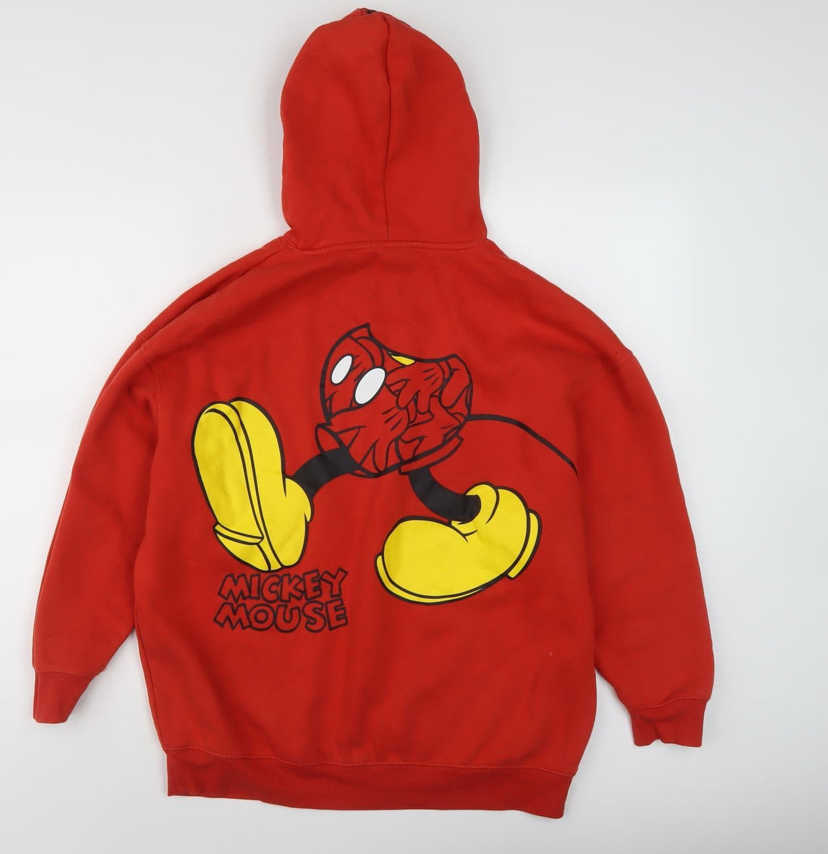 Back view of Disney unisex red mickey mouse xs pullover hoodie