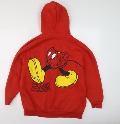 Back view of Disney unisex red mickey mouse xs pullover hoodie