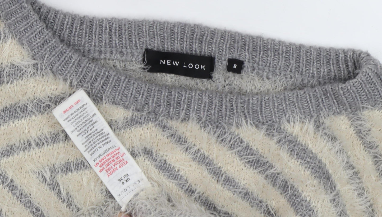 Womens UK Size 8 New Look Grey Pullover Jumper