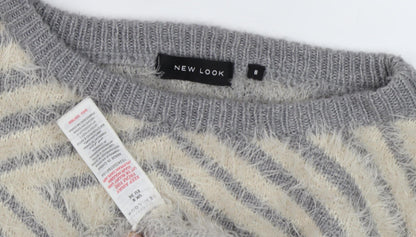 Womens UK Size 8 New Look Grey Pullover Jumper