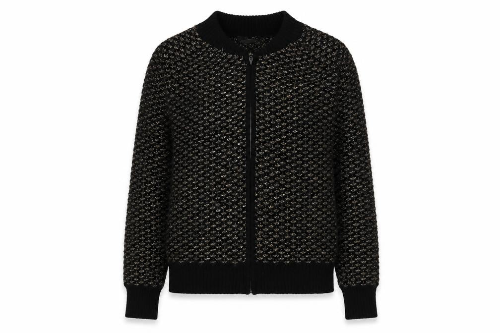 Womens UK Size 10 Cocogio Black Full Zip Jumper