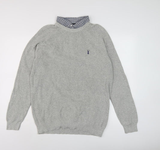 Next Men's Grey Pullover, XL, Crew Neck Jumper
