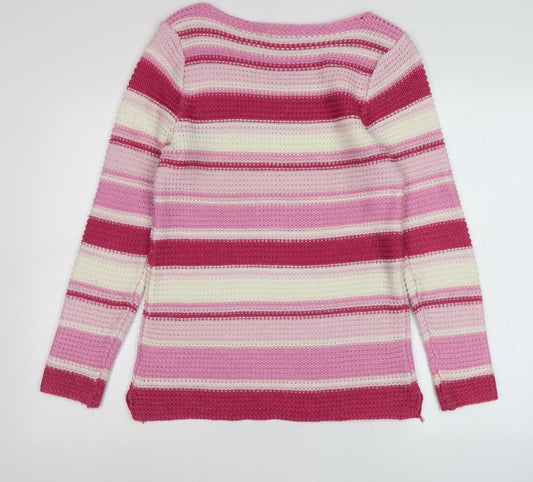 Cotton Traders Women's Multicoloured Stripe Jumper, Size 10