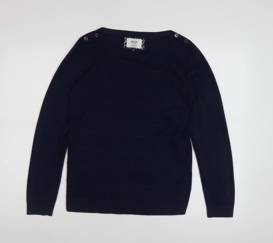 Womens UK Size 10 Maine New England Black Pullover Jumper