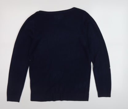 Womens UK Size 10 Maine New England Black Pullover Jumper