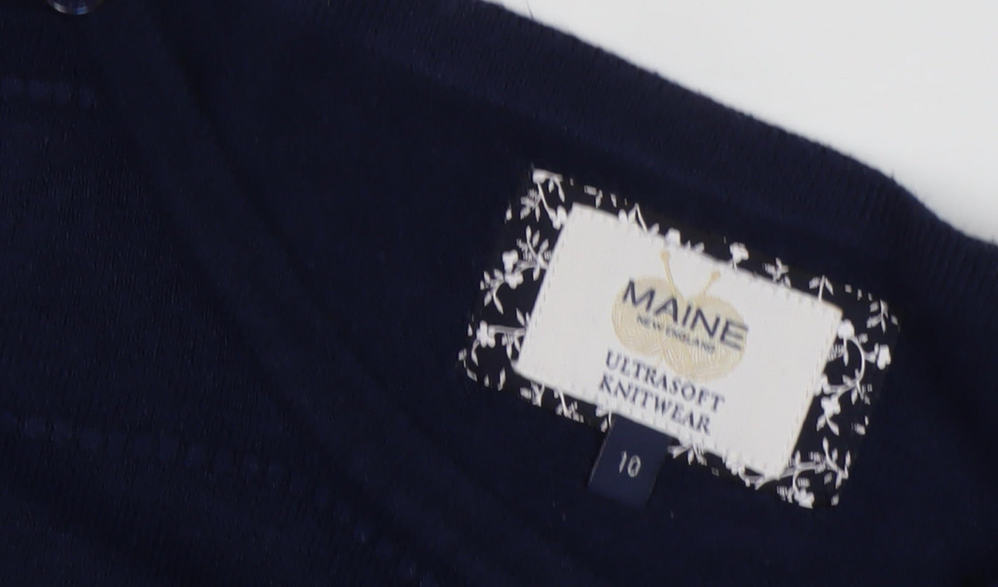 Womens UK Size 10 Maine New England Black Pullover Jumper